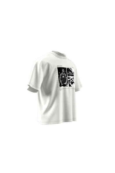 adidas Erkek  Beyaz  T-shirt ANTED GFX TEE 2 JM2679 - Resim 9