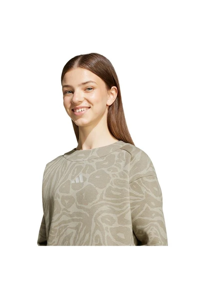 adidas  Çocuk Yeşil  Sweatshirt JG FI AOP TOP JW7543 - Resim 5