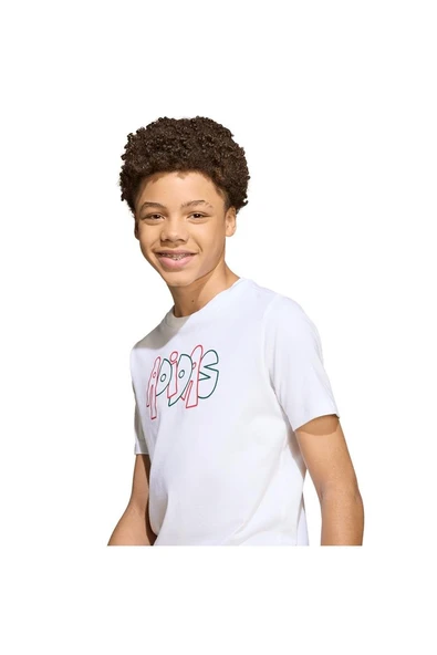 adidas  Çocuk  Beyaz  T-shirt J GRAFFITI T JV5245 - Resim 5
