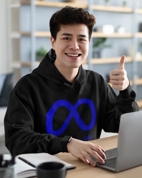 Yazılımcılara Özel Meta Developer Baskılı, Unisex, Kapüşonlu Regular Hoddie Kangru Sweat, 3'lü Paket - Resim 2