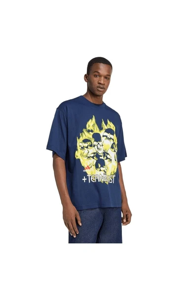 adidas  Erkek Mavi  T-shirt ILLUSTRATED TEE KG2673 - Resim 5