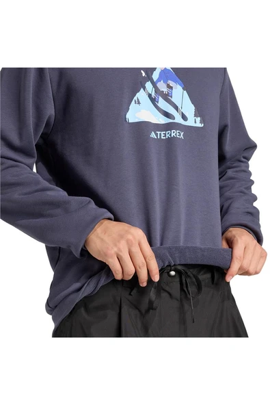 adidas Erkek  Mavi  Sweatshirt SNOW CREW KE2318 - Resim 5