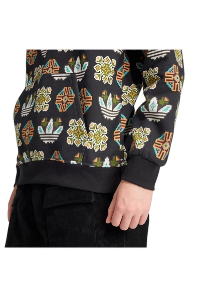 adidas Erkek  Siyah  Sweatshirt GRAPHIC LO HD JW1085 - 6