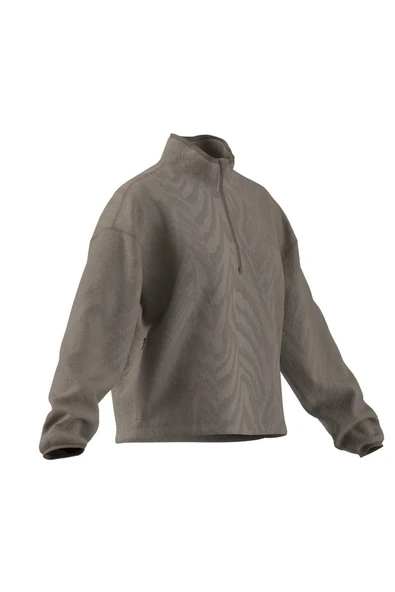 adidas Kadın  Kahverengi  Ceket AOP POLARFLEECE JX3122 - Resim 9