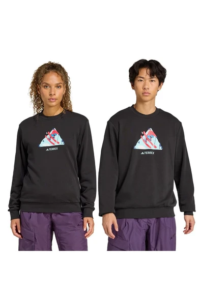 adidas Erkek  Siyah  Sweatshirt SNOW CREW KE2320 - Resim 8