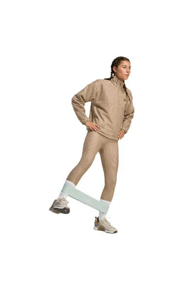 adidas Kadın  Kahverengi  Ceket AOP POLARFLEECE JX3122 - Resim 4