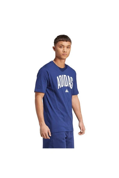 adidas  Erkek  Mavi  T-shirt M COLLEGIATE T JM6417 - Resim 4