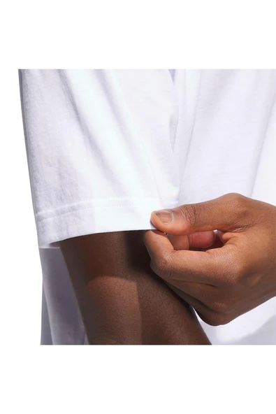 adidas Erkek  Beyaz  T-shirt M HLDY GFTBOX T JV8439 - Resim 7