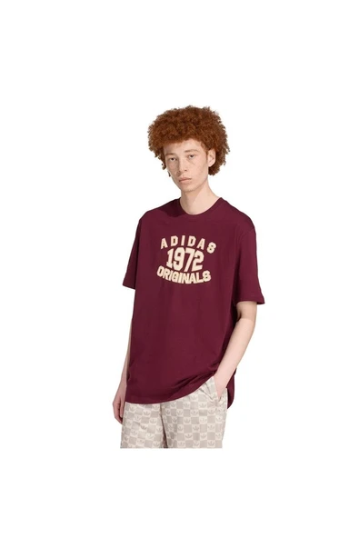 adidas  Erkek Bordo  T-shirt GRAPHIC LO SS T JX8175 - Resim 2