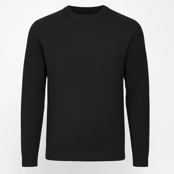 Slim Fit Bisiklet Yaka Uzun Kol Erkek Triko - 7426 - 4