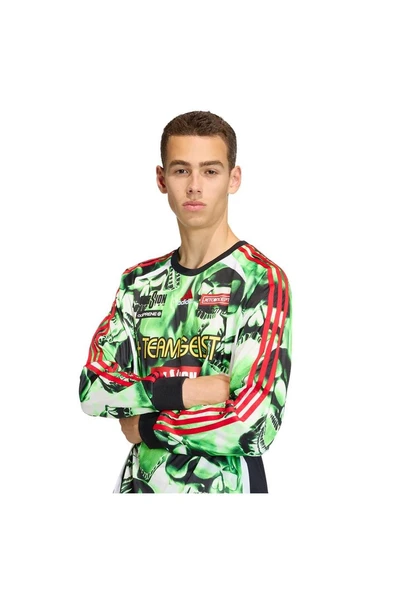 adidas Erkek  Yeşil  T-shirt AOP LS JERSEY KG2681 - Resim 6