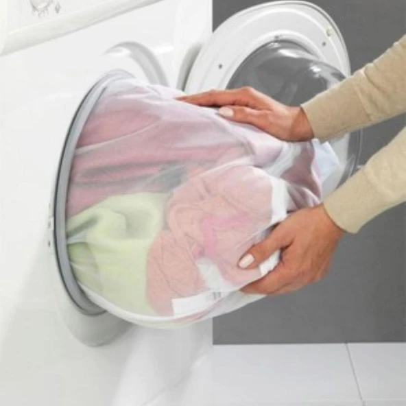 OLLEVRA Büyük Boy File Çamaşır Torbası 80x100 cm | Hassas Yıkama Filesi | Yorgan, Perde, Nevresim Yıkama Torbası - Resim 4