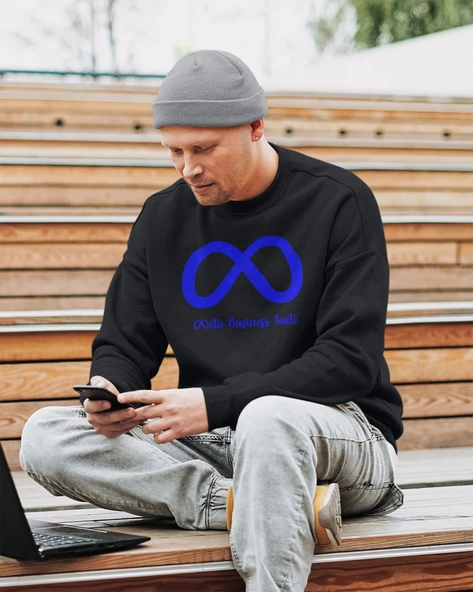 Yazılımcılara Özel Meta Developer Baskılı, Unisex, Sıfır Yaka Regular Sweatshirt, 2'li Takım - Resim 6