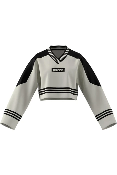 adidas Kadın  Beyaz  Sweatshirt CREW SWEATSHIRT JX7597 - Resim 8