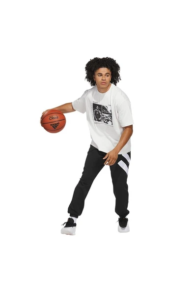 adidas Erkek  Beyaz  T-shirt ANTED GFX TEE 2 JM2679 - Resim 5