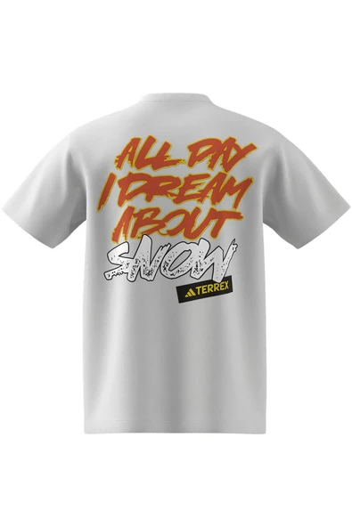 adidas Erkek  Beyaz  T-shirt U SNOW T JM6361 - Resim 10