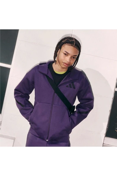 adidas Çocuk  Mor  Ceket J Z.N.E.FZ JW2426 - Resim 11