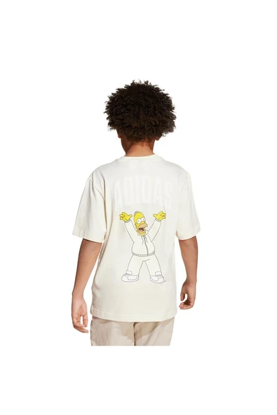 adidas  Çocuk  Beyaz  T-shirt J SIM GFX T JL9180 - Resim 3