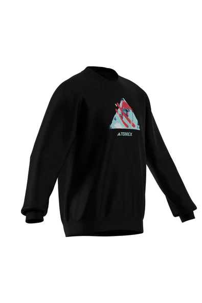 adidas Erkek  Siyah  Sweatshirt SNOW CREW KE2320 - Resim 10