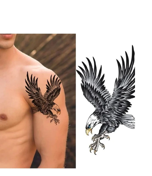 Kartal Geçici Dövme Şablonu - FF037 - Resim 3