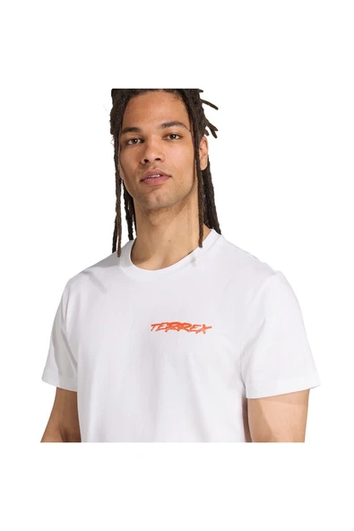 adidas Erkek  Beyaz  T-shirt U SNOW T JM6361 - Resim 6