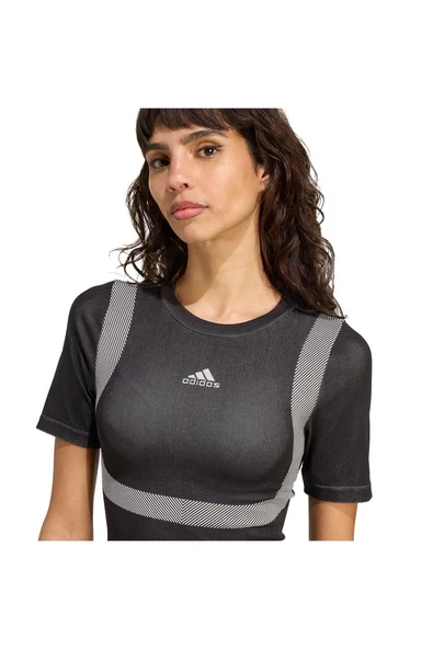 adidas  Kadın  Siyah  T-shirt SEAMLESS TEE JV7159 - 5