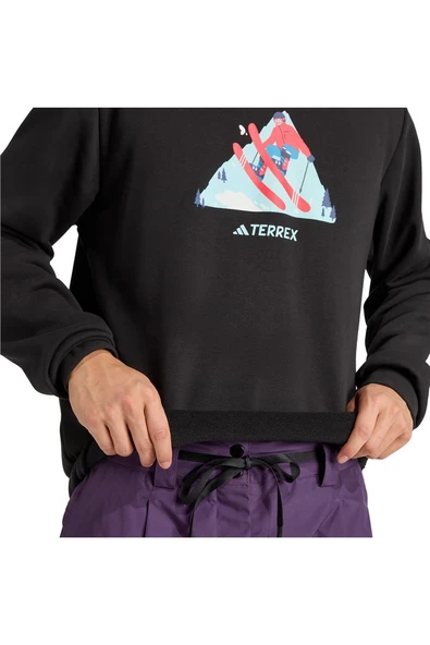 adidas Erkek  Siyah  Sweatshirt SNOW CREW KE2320 - Resim 6