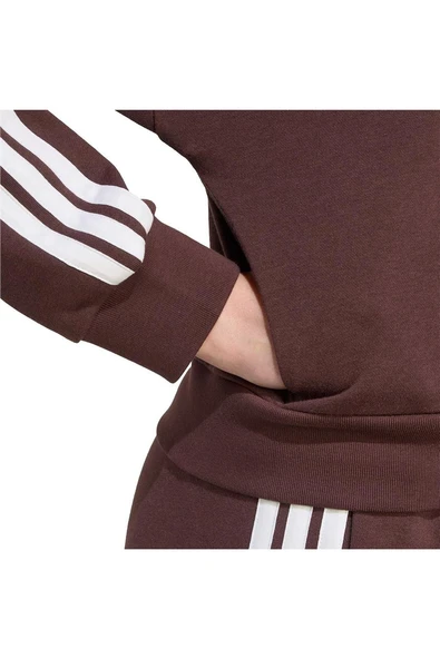 adidas Kadın  Kahverengi  Ceket W 3S FT FZ HD JY3137 - Resim 6