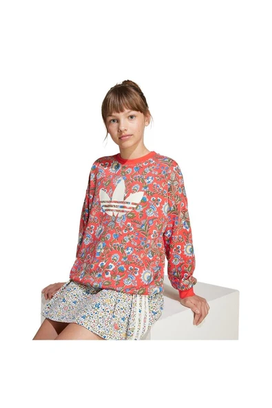 adidas Çocuk  Kırmızı  Sweatshirt CREW JV7827 - Resim 5