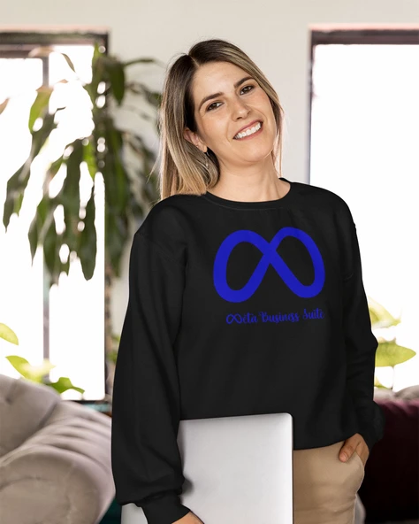 Yazılımcılara Özel Meta Developer Baskılı, Unisex, Sıfır Yaka Regular Sweatshirt, 2'li Takım - Resim 4