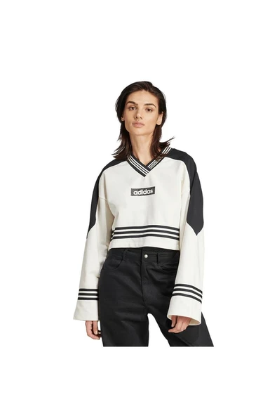 adidas Kadın  Beyaz  Sweatshirt CREW SWEATSHIRT JX7597 - Resim 2