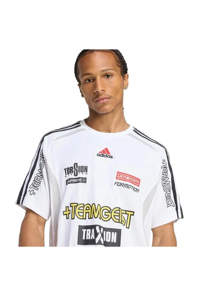 adidas  Erkek Beyaz  T-shirt SS JERSEY KG2670 - Resim 5