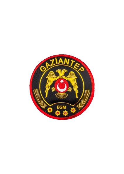 GAZİANTEP Çevik Kuvvet Polis Arması 3D Plastik TPU, Yeni Tip, Cırtlı, Standart Ölçü,