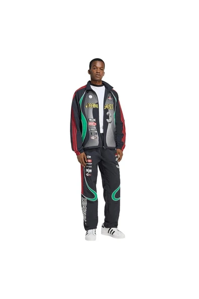 adidas Erkek  Siyah  Ceket GFX TRACK TOP KG5078 - Resim 4