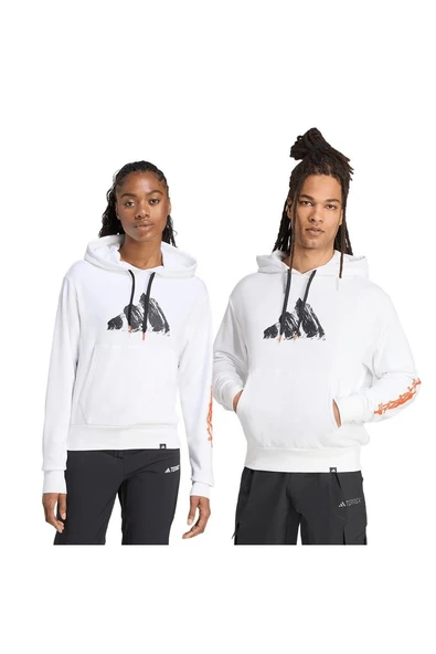 adidas  Erkek Beyaz  Sweatshirt U SNOW HD JM6364 - Resim 8