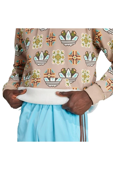 adidas Erkek  Kahverengi  Sweatshirt GRAPHIC LO HD JW1084 - Resim 5