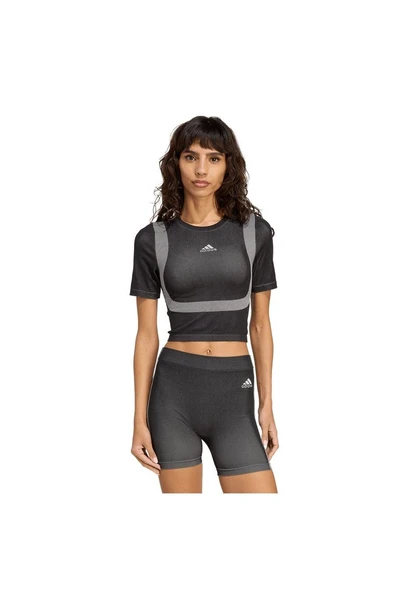 adidas Kadın Siyah T-shirt SEAMLESS TEE JV7159 - 2