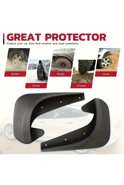 NACTUMU 2 Adet Çamur Önleyici Paçalık, Ön ve Arka Uyumlu 32 x 19 cm