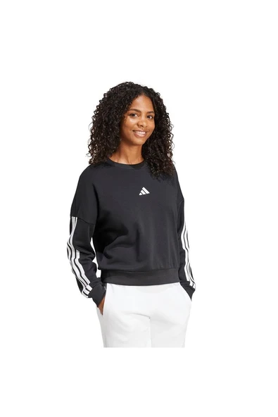adidas  Kadın  Siyah  Sweatshirt W 3S FT SWT JE0016 - Resim 5