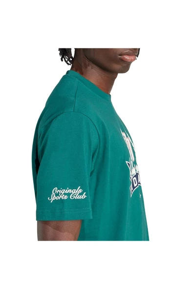 adidas  Erkek  Yeşil  T-shirt GRAPHIC LO SS T JX8161 - 6