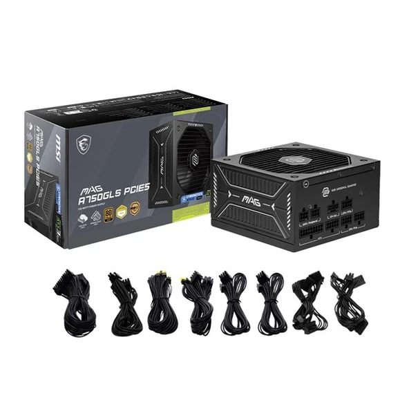 MSI 750W 80+ GOLD MAG A750GLS PCIE 5.1 POWER SUPPLY - Resim 5