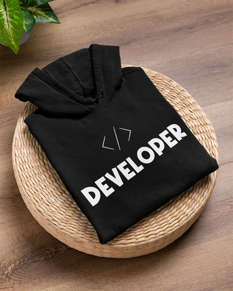 Yazılımcılara Özel Meta Developer Baskılı, Unisex, Kapüşonlu Regular Hoddie Kangru Sweat, 3'lü Paket - Resim 4
