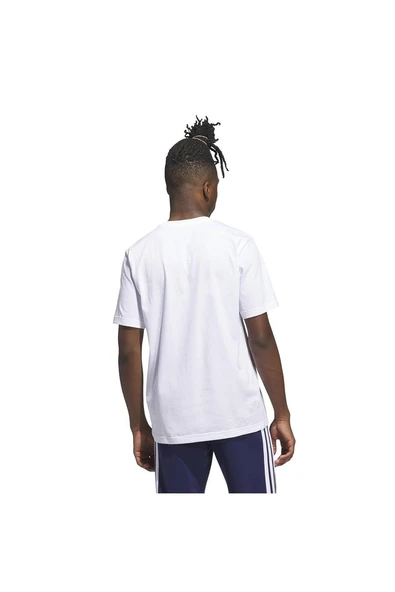 adidas Erkek  Beyaz  T-shirt M HLDY GFTBOX T JV8439 - Resim 4