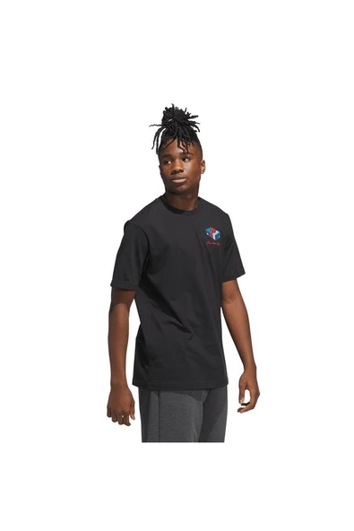 adidas  Erkek  Siyah  T-shirt M HLDY GFTBOX T JV8438 - Resim 5