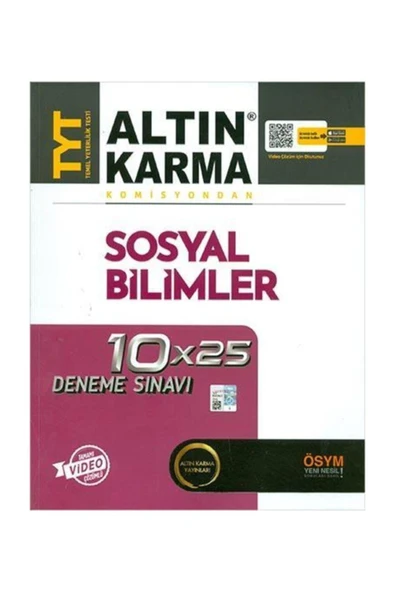 Altın Karma TYT Sosyal Bilimler Tamamı Video Çözümlü 10x25 Deneme Sınavı ürün görseli