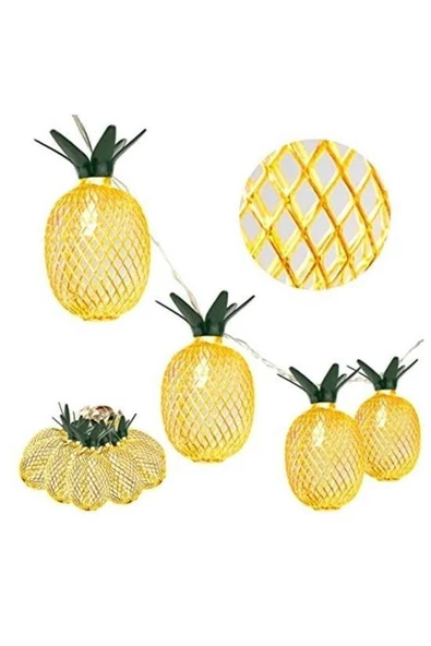 OLLEVRA Dekoratif Pilli Ananas Şerit Led Işık 1 Metre - Resim 5