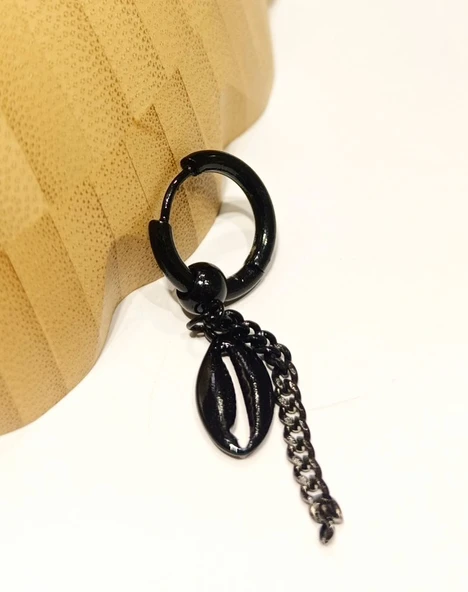 Monalisa Home Çelik Siyah Figürlü Unisex Küpe ürün görseli 1