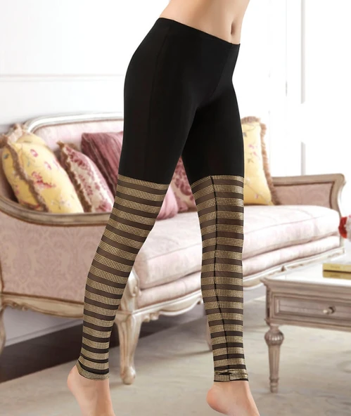 Derya Kurşun Çizgi Desenli Kadın Tayt 0511 ürün görseli 1