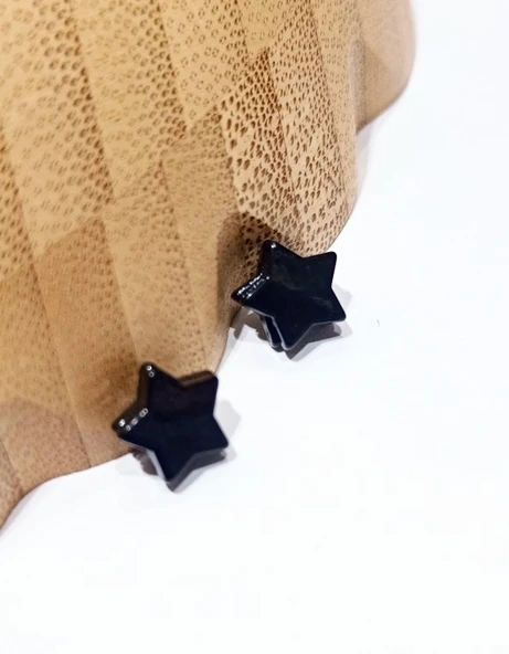 Monalisa Home Çelik Siyah Figürlü Unisex Küpe ürün görseli 1