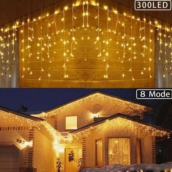 OLLEVRA 8 Fonksiyonlu 16 Saçaklı Perde Led 3 Metre (Günışığı) ürün görseli